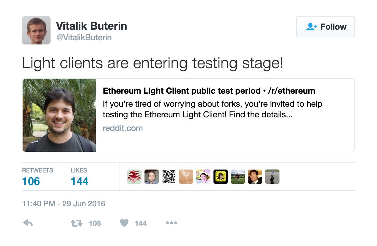 Ethereum light client tests
